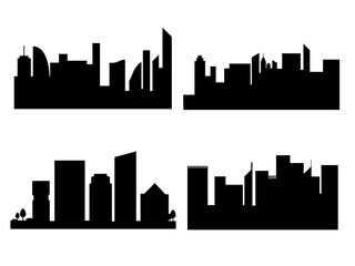 Cityscape set illustration. Cityscape  dark silhouette for wallpaper and print