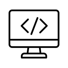 Coding Icon on Computer Screen Display