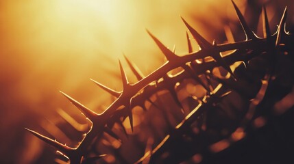 Close Up of a Crown of Thorns with Dramatic Lighting