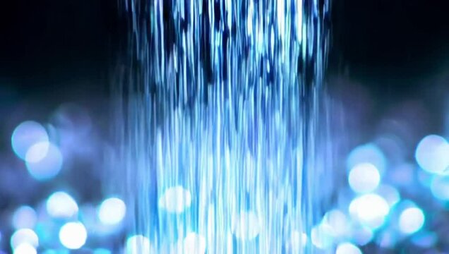 Waterfall, Dynamic and Glowing, Representing Elegance and Tranquility
Against a Dark Background