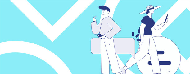 Communicate with consultants flat vector character concept operation hand drawn illustration

