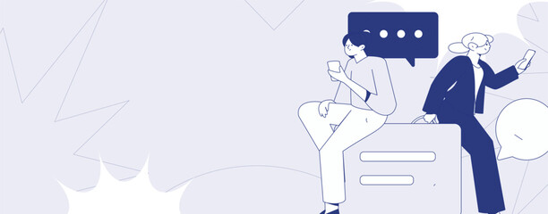 Communicate with consultants flat vector character concept operation hand drawn illustration
