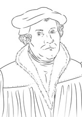 Martin Luther,  portrait of the seminal figure of the Protestant Reformation and of the Lutheranism
