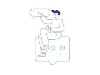 Communicate with consultants flat vector character concept operation hand drawn illustration
