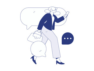 Communicate with consultants flat vector character concept operation hand drawn illustration
