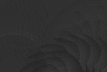 Dark Abstract Futuristic Background with Wavy Lines and Modern Geometry — Perfect for Fintech, Technology Ads, or Corporate Branding