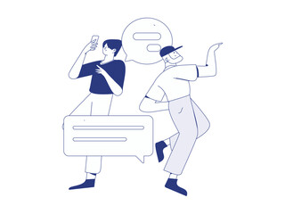 Communicate with consultants flat vector character concept operation hand drawn illustration
