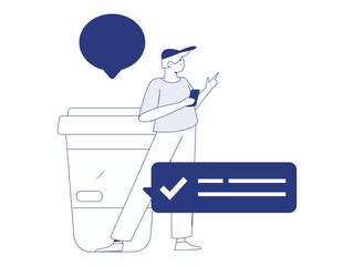 Communicate with consultants flat vector character concept operation hand drawn illustration
