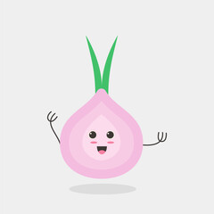 ute and adorable cartoon style garlic vector design, suitable for cooking