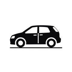 Obraz premium Simple black vector car icon, for website design