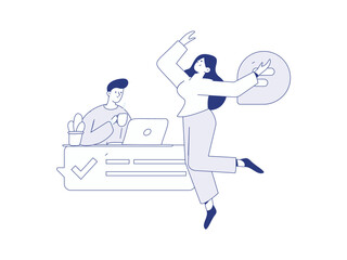 Communicate with consultants flat vector character concept operation hand drawn illustration
