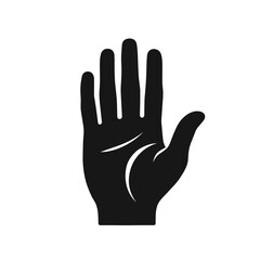Minimalist black and white vector hand icon, for website design
