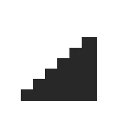 Fototapeta premium Minimalist black and white vector staircase icon for websites