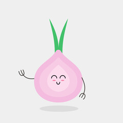 ute and adorable cartoon style garlic vector design, suitable for cooking