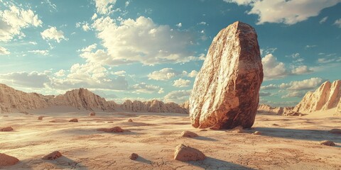 Artistic echo of desert, mystic, and monolith a moment of pure ancient technology.