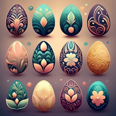 set of easter eggs