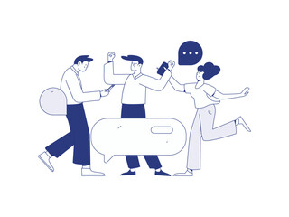 Communicate with consultants flat vector character concept operation hand drawn illustration
