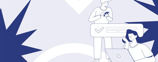 Communicate with consultants flat vector character concept operation hand drawn illustration
