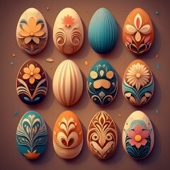 set of easter eggs