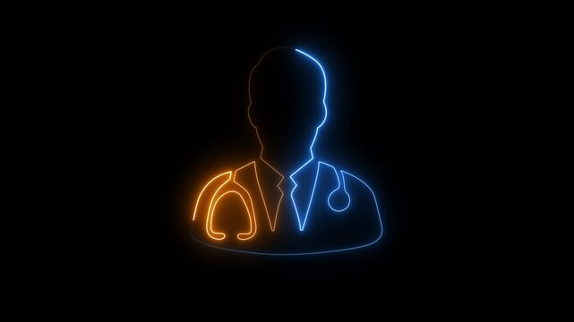 Glowing neon, personal profile icon animation background  personal profile. 