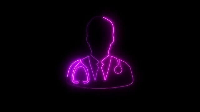 Glowing neon, personal profile icon animation background  personal profile. 