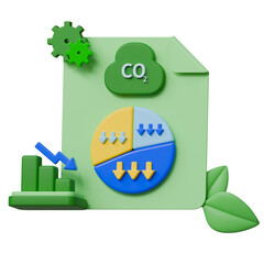 Carbon dioxide emissions reduction report shows decline in levels with sustainable progress.