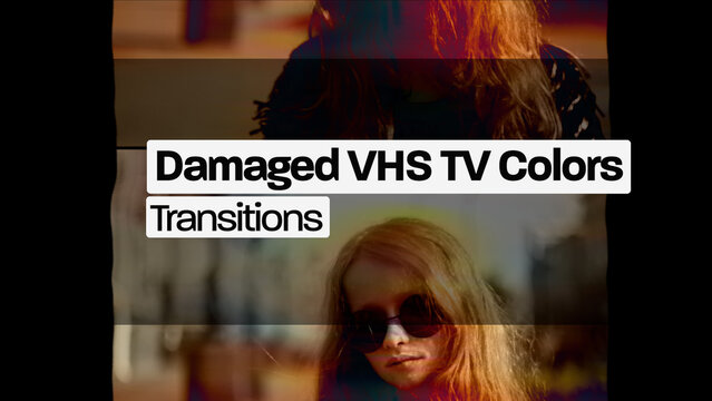 Damaged VHS TV Colors Transitions (Drag And Drop) 
