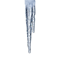 Hanging icicle with detailed texture png cold weather icicle png glistening frozen spike png dripping ice formation png transparent background image