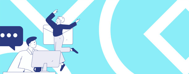 Communicate with consultants flat vector character concept operation hand drawn illustration
