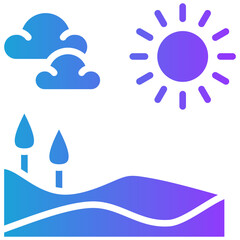 Summer glyph gradient icon