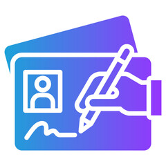 Postcard glyph gradient icon