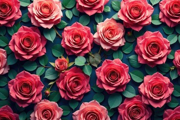 Fototapeta premium Intricate blooming rose pattern, repeating elegantly , wedding, style, petals