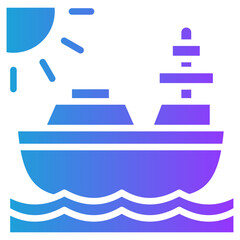 Boat glyph gradient icon