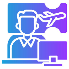 Travel Agent glyph gradient icon