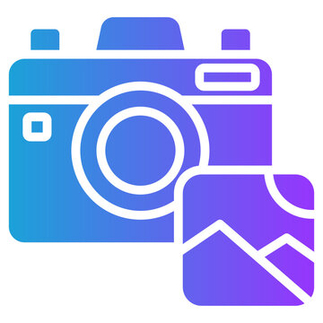 Camera glyph gradient icon