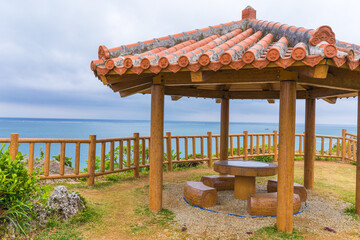 自然が美しい日本の沖縄の知念岬の風景