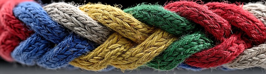 Multicolored Braided Rope Detail.