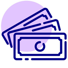 cash vector mixed outline icon
