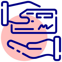 check payment vector mixed outline icon
