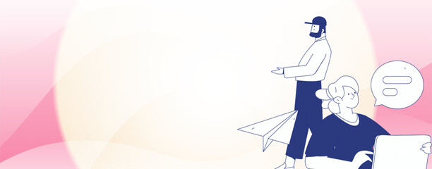 Communicate with consultants flat vector character concept operation hand drawn illustration
