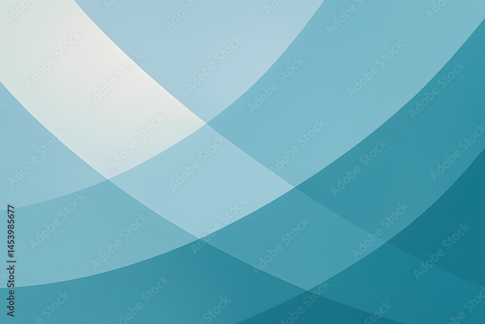 Poster abstract blue curves: the image showcases a clean, minimalist design with intersecting, flowing curv