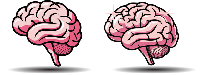 collections of Brain icon vector Illustration isolate on white background