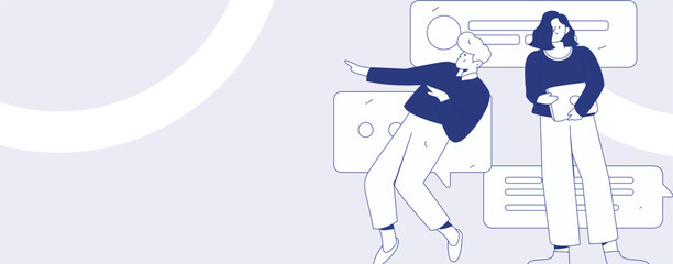 Communicate with consultants flat vector character concept operation hand drawn illustration
