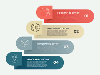 4 Steps infographic business data visualization timeline process infograph template design with icon.