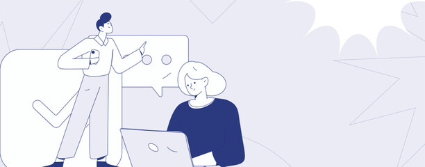 Communicate with consultants flat vector character concept operation hand drawn illustration
