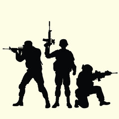 Elite American Army Soldier silhouette Illustration 
