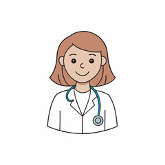 female doctor with stethoscope vector illustration 