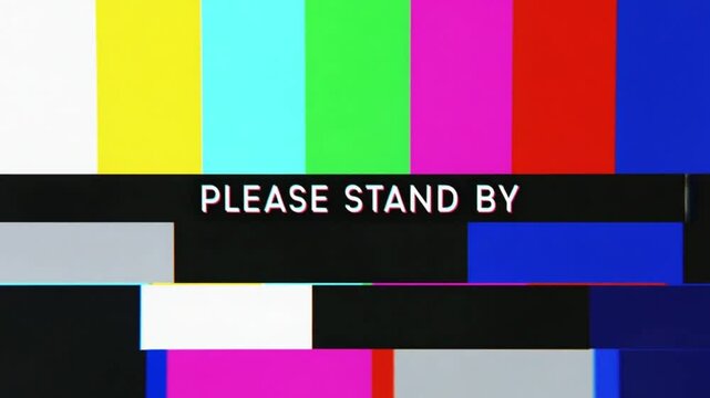 Retro Television Test Pattern with "Please Stand By" Message