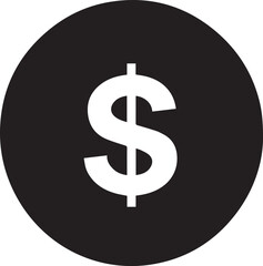Obraz premium Minimalist Dollar Sign Icon in Circle – Black and White.
