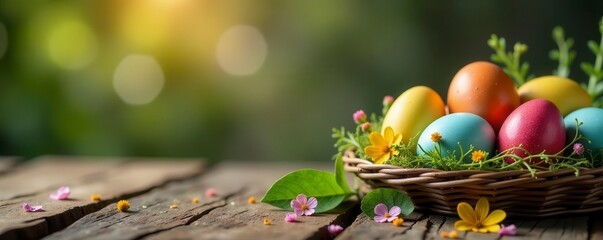 Verivorst on a rustic wooden table, Easter eggs nearby, texture, traditional food, heritage
